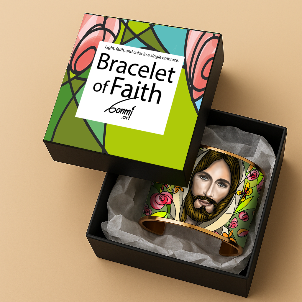 Jesus of Emmaus Faith Bracelet | Brazalete de Fe Jesús de Emaús | Gold & Silver Devotional Jewelry by Lucía Gonmi
