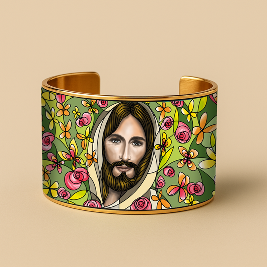 Jesus of Emmaus Faith Bracelet | Brazalete de Fe Jesús de Emaús | Gold & Silver Devotional Jewelry by Lucía Gonmi