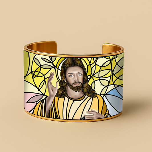 Divine Mercy Jesus Faith Bracelet | Brazalete de Fe Jesús de la Divina Misericordia | Gold & Silver Devotional Jewelry by Lucía Gonmi