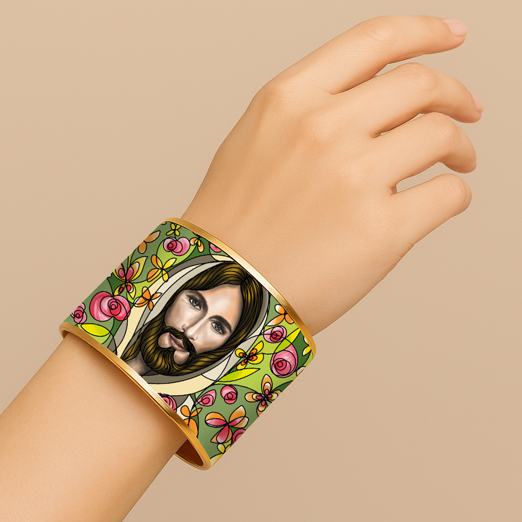 Jesus of Emmaus Faith Bracelet | Brazalete de Fe Jesús de Emaús | Gold & Silver Devotional Jewelry by Lucía Gonmi
