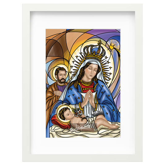 Our Lady of Altagracia framed print | Cuadro Virgen de la Altagracia con marco religioso – Devotional Catholic art by Lucía Gonmi