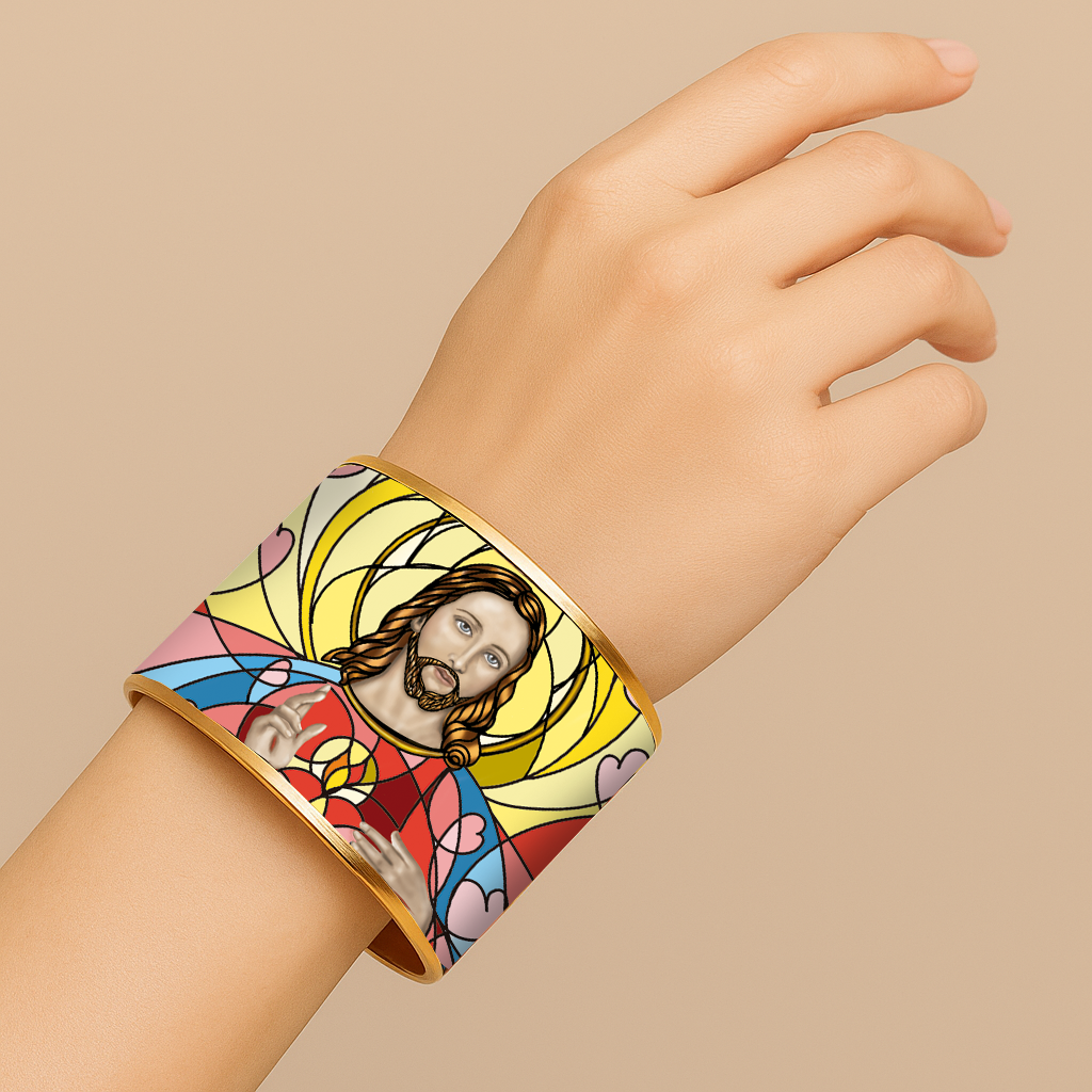 Sacred Heart of Jesus Faith Bracelet | Brazalete de Fe Sagrado Corazón de Jesús | Gold & Silver Devotional Jewelry by Lucía Gonmi