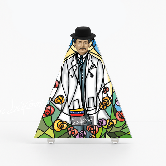 "Triángulo de Fe José Gregorio Hernández 3D – Saint José Gregorio faith triangle Catholic art"