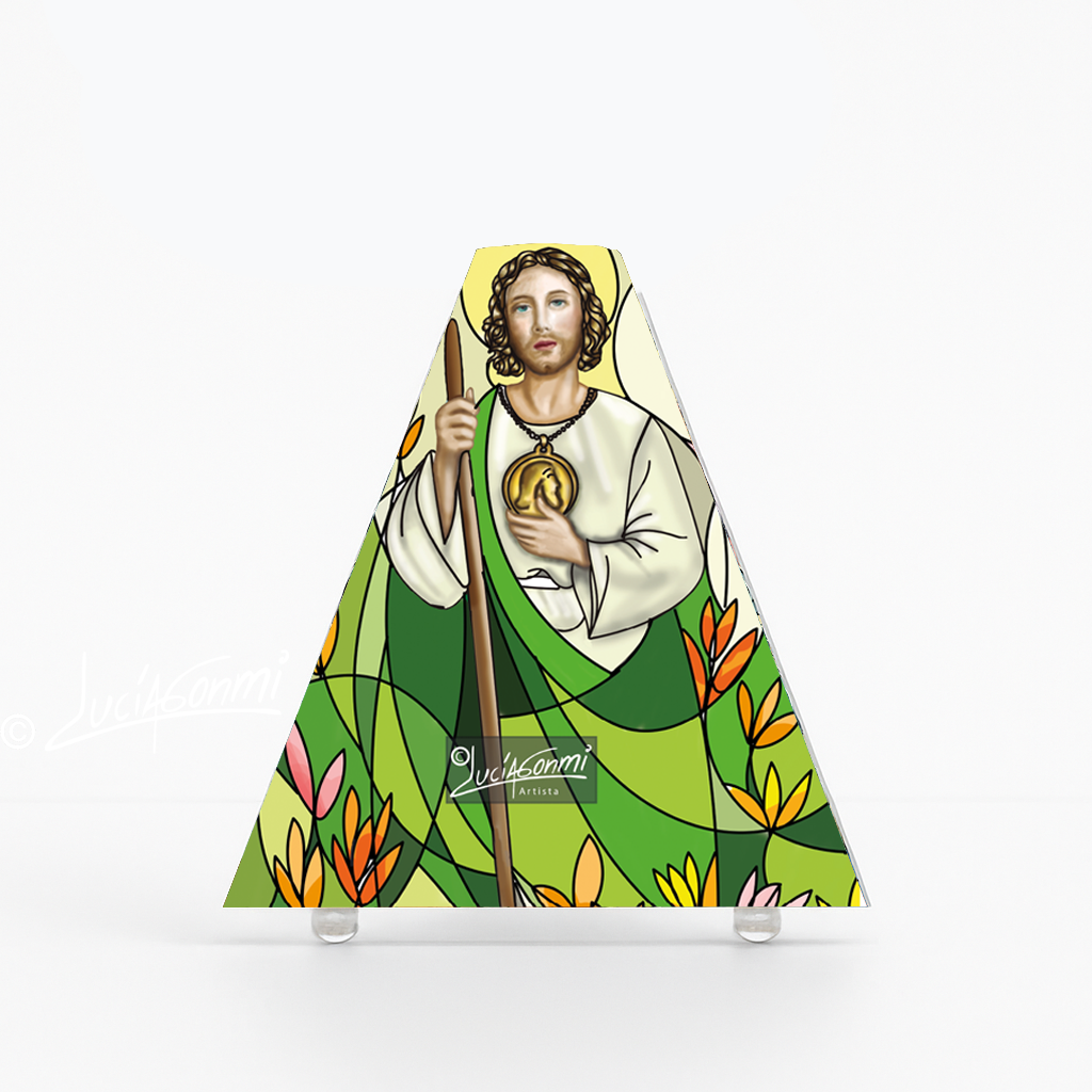 "Triángulo de Fe San Judas Tadeo 3D – Saint Jude Thaddeus faith triangle Catholic religious art"