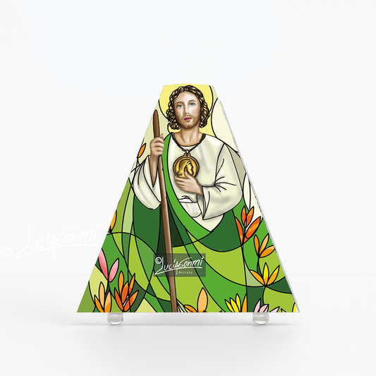"Triángulo de Fe San Judas Tadeo 3D – Saint Jude Thaddeus faith triangle Catholic religious art"