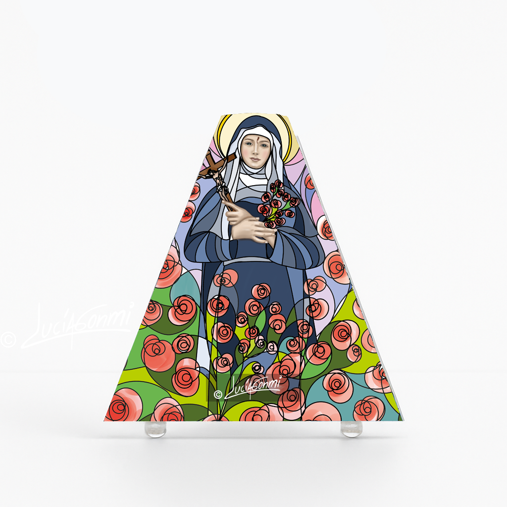 "Triángulo de Fe Santa Rita 3D – Saint Rita faith triangle Catholic religious art"