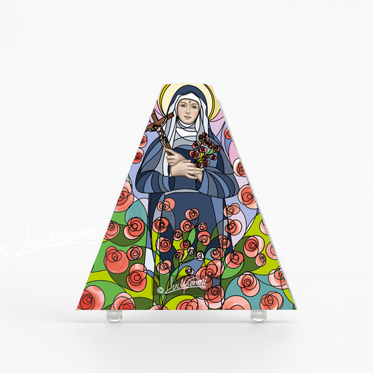 "Triángulo de Fe Santa Rita 3D – Saint Rita faith triangle Catholic religious art"