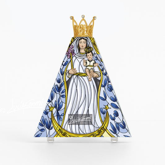 "Triángulo de Fe Virgen de la Candelaria 3D – Our Lady of Candelaria faith triangle Catholic religious art"