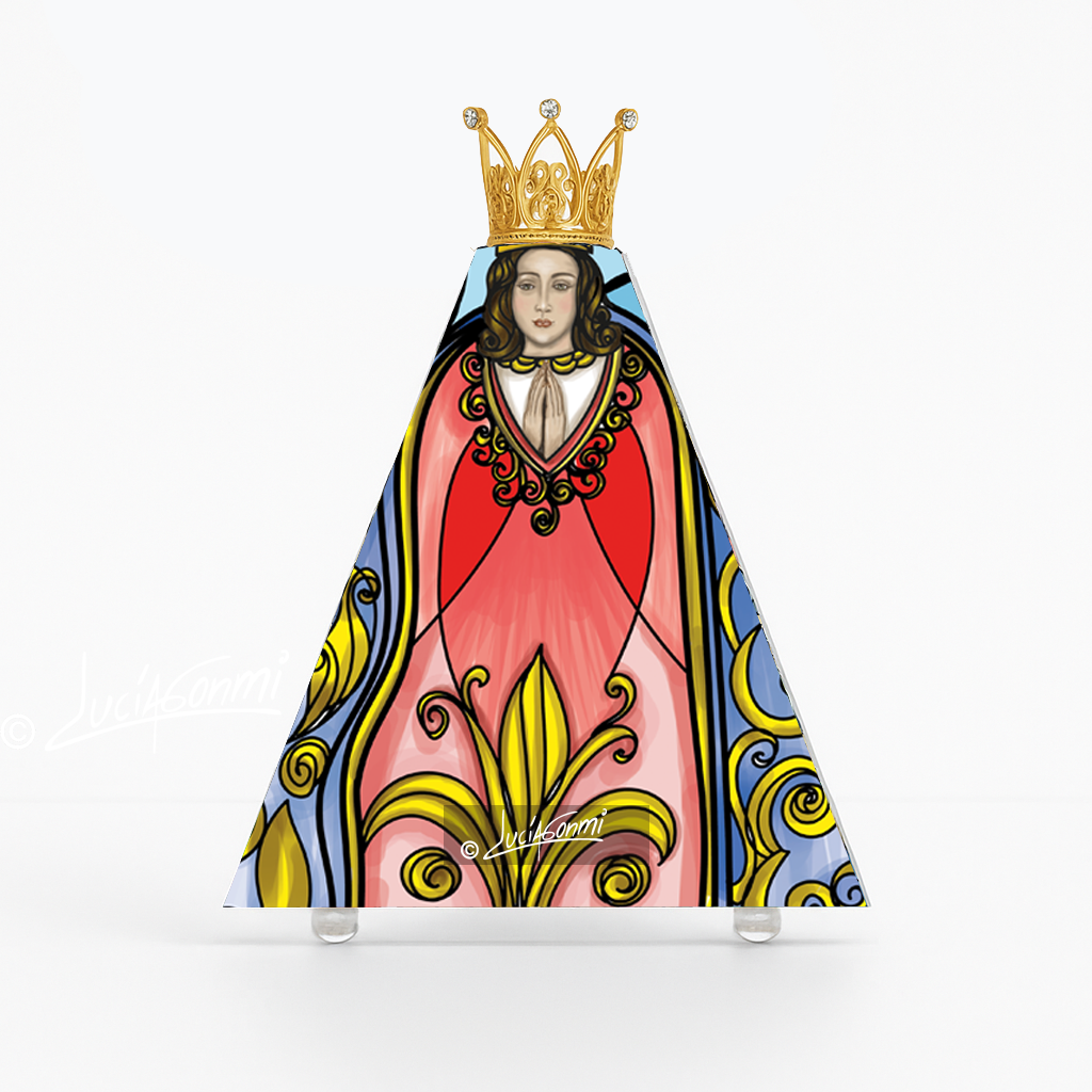 "Triángulo de Fe Virgen de Suyapa 3D – Our Lady of Suyapa faith triangle Catholic religious art"